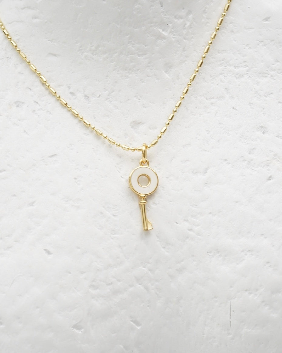White Key Necklace