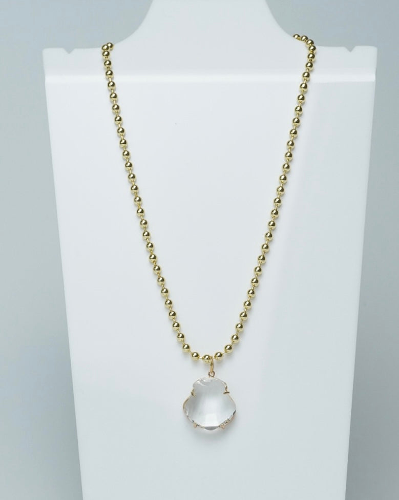 Glass Shell Ball Neclace