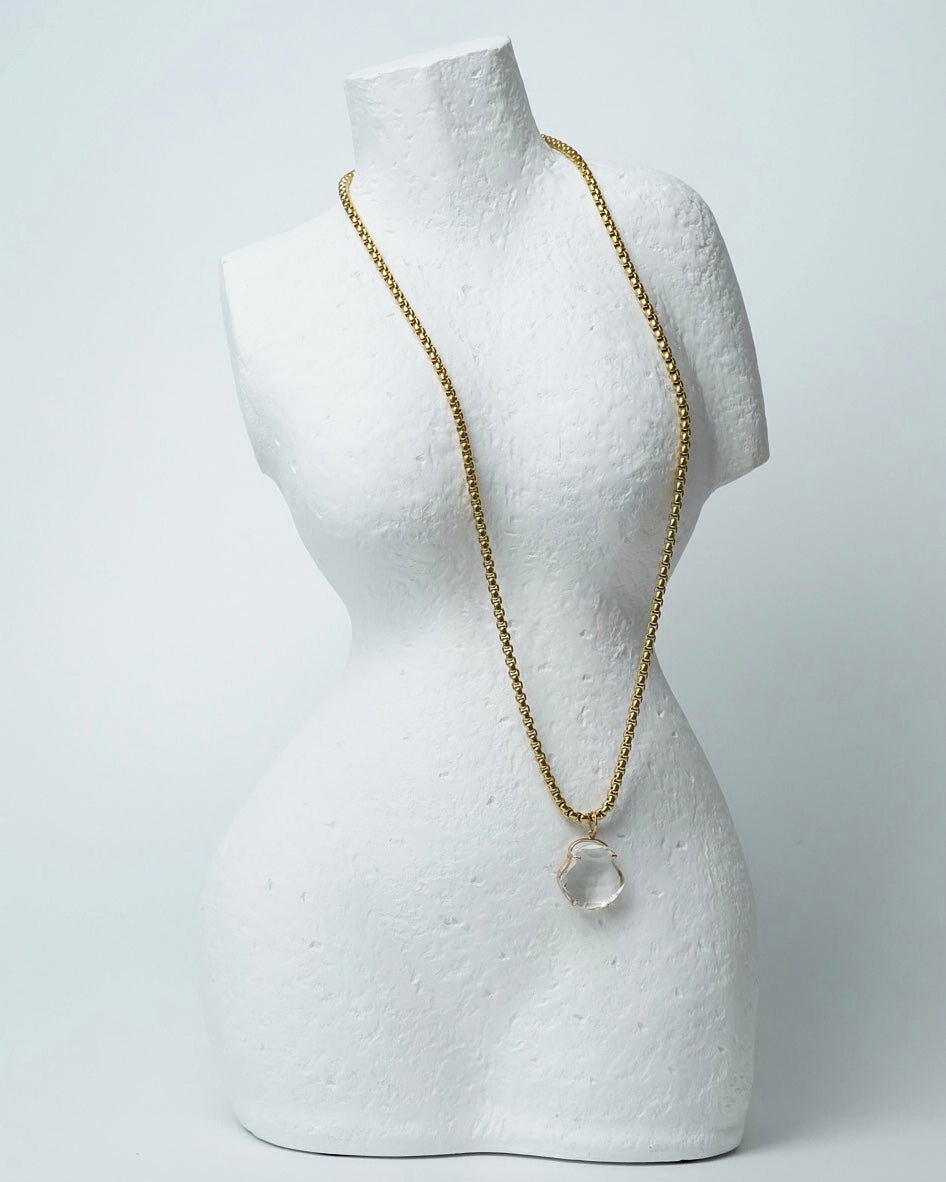 Glass Shell Long Necklace