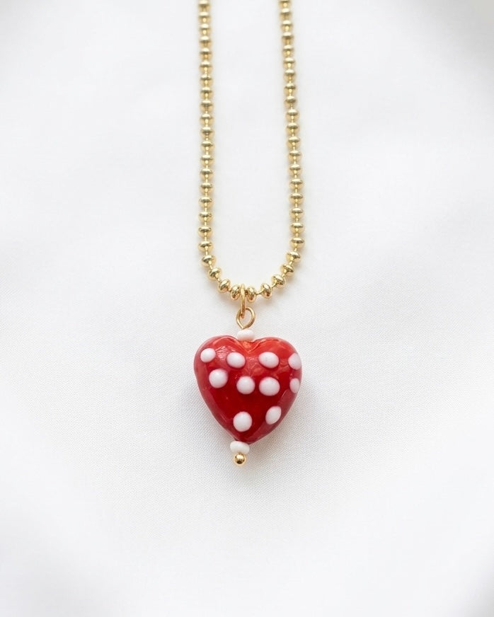 Polka Heart Necklace