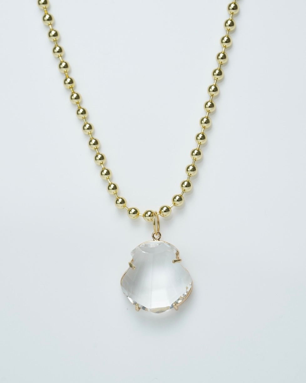 Glass Shell Ball Neclace