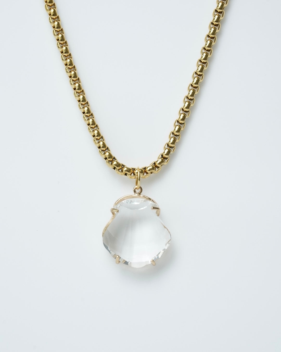 Glass Shell Long Necklace