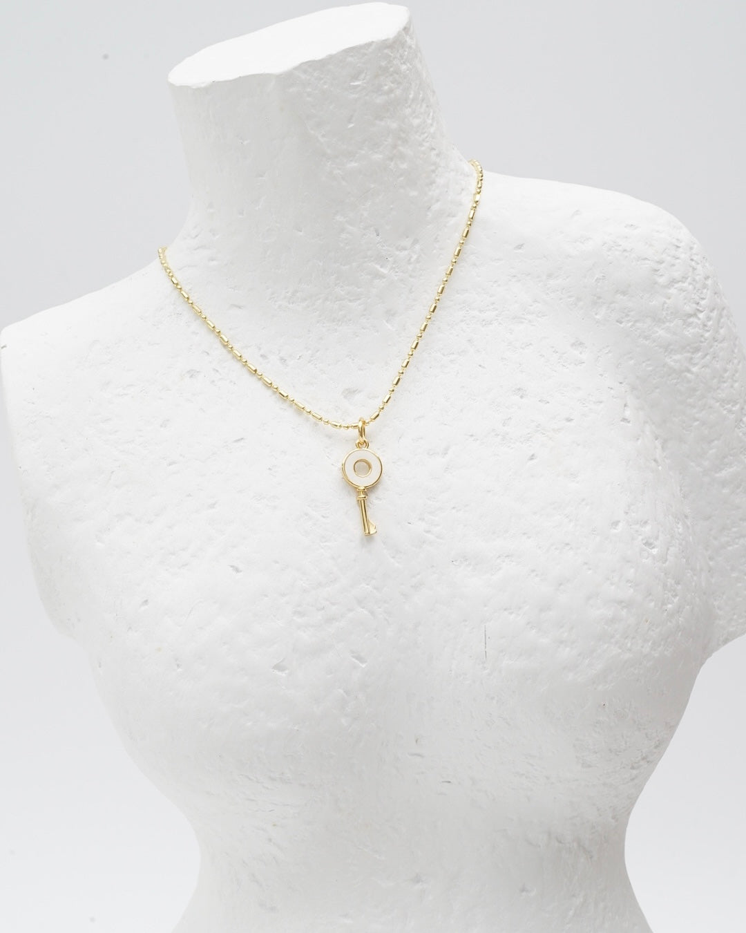 White Key Necklace