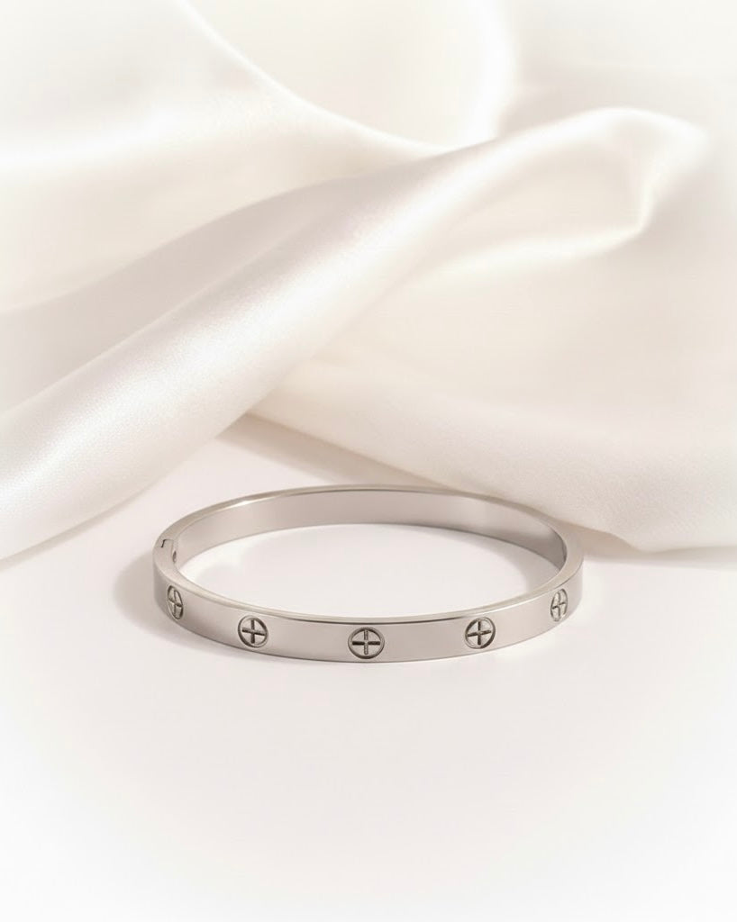 Love More Silver Bangle