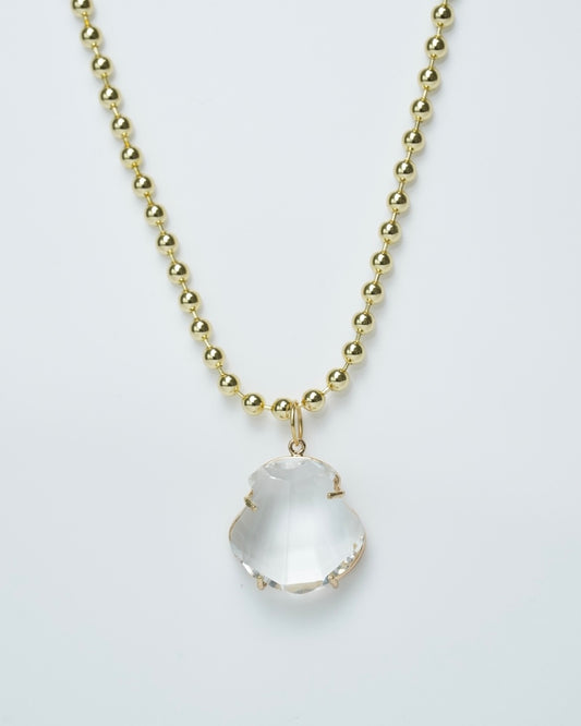 Glass Shell Ball Neclace